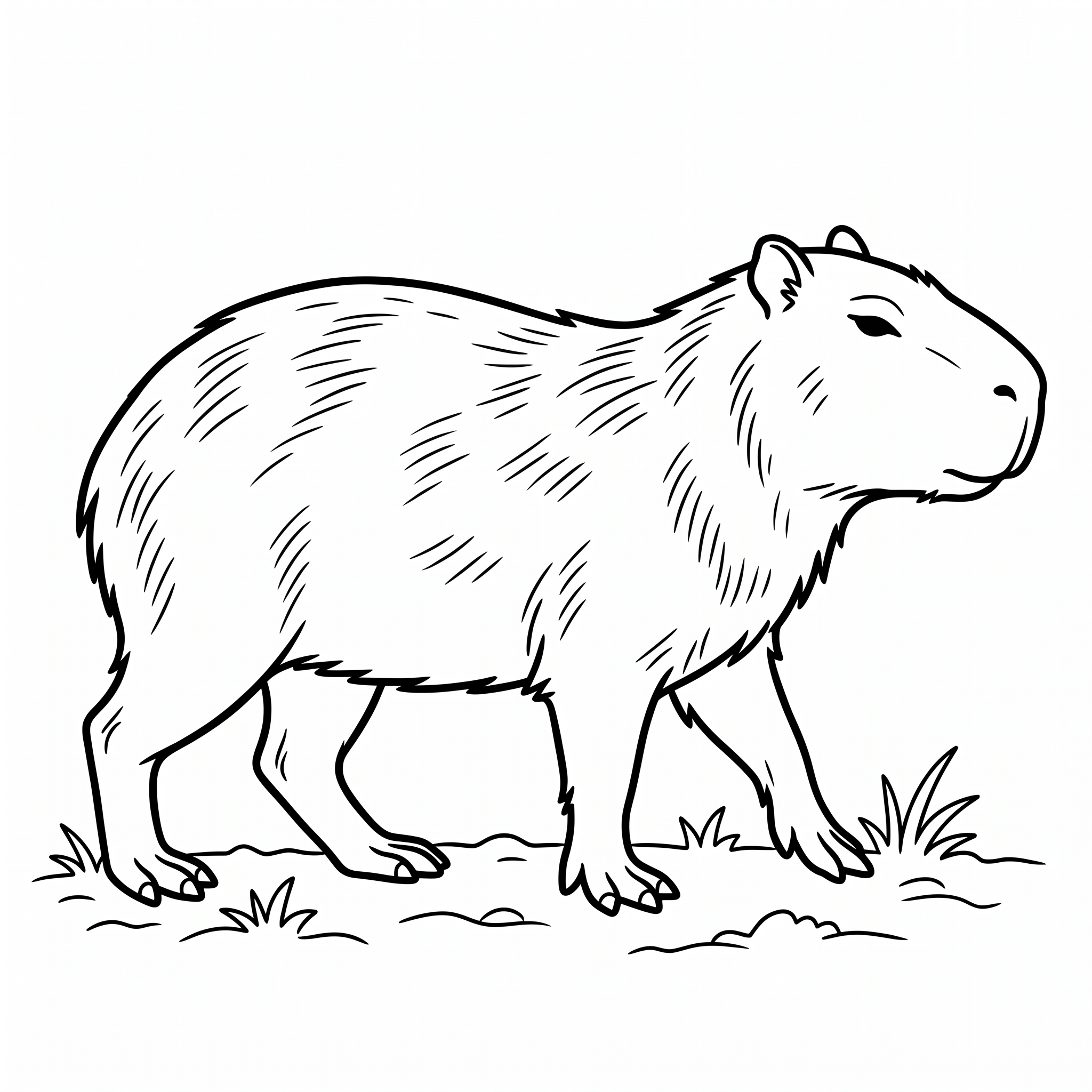 Coloring page created from the prompt: Capyabara