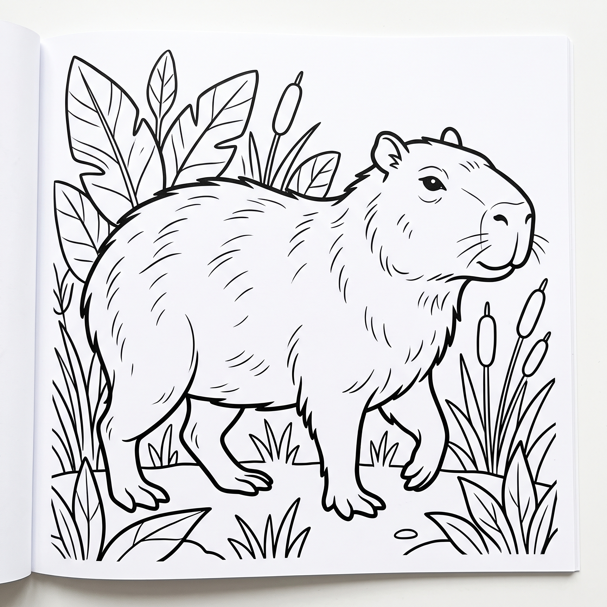 Coloring page created from the prompt: Capyabara