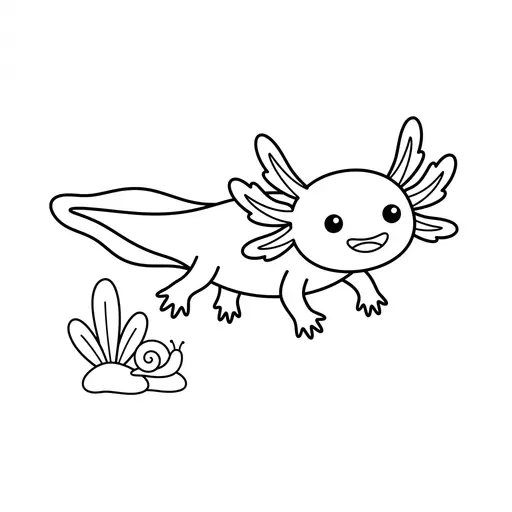 Coloring page of Axolotl by Shaunie