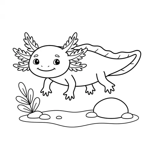 Coloring page of Axolotl by Shaunie